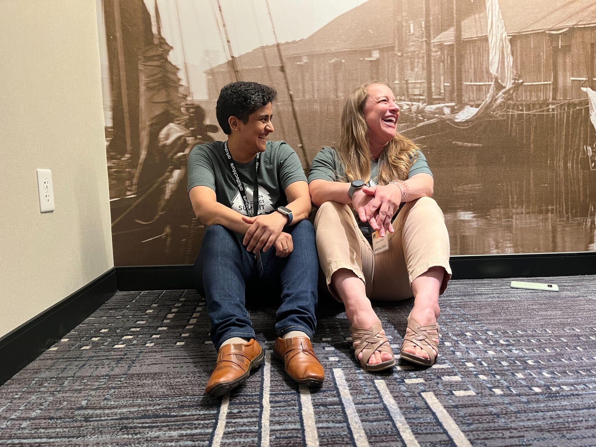 Susmi and Amy taking a quick break